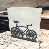 Bisiklet Temalı Siyah Metal Peçetelik - 6