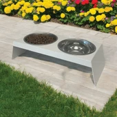 Evcil Hayvan Mama ve Su Kabı Standı, İkili Small Model Beyaz, Paslanmaz Çelik, Yükseltilmiş, Kedi ve Köpekler İçin - 8