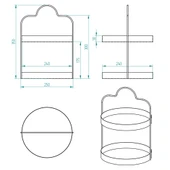 24 cm Yuvarlak Siyah İki Katlı Banyo Mutfak Makyaj Organizer Rafı Model 1 - 3