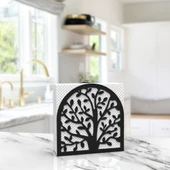 Hayat Ağacı Temalı Siyah Metal Peçetelik - 5