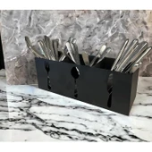 Ev & Endüstriyel Model Çatal Kaşık Bıçaklık Standı Siyah - 3