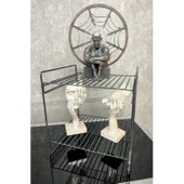 30x30 2 Kat Dekoratif Siyah Tel Raf Demonte - 1