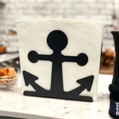 Çapa Temalı Siyah Metal Peçetelik thumbnail 5