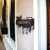 Welcome Temalı Siyah Raflı Anahtarlık - 3