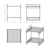 30x30 2 Kat Dekoratif Siyah Tel Raf Demonte - 8