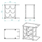 Modern 6 Bölmeli Şarap Standı Model-1 Siyah - 6