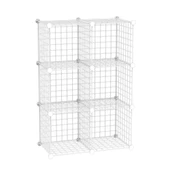 6 Bölmeli Tel Küp Çok Amaçlı Organizer Raf Beyaz 33cm Mutfak, Oyuncak, Kiler, Depolama Rafı - 4