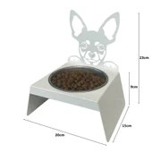 Sevimli Köpek Tasarımlı, Ergonomik Beyaz Kedi ve Köpek Mama ve Su Kabı Tekli Small Model – Paslanmaz Çelik, Dayanıklı Malzeme - 4