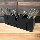 Ev & Endüstriyel Model Çatal Kaşık Bıçaklık Standı Siyah - 10