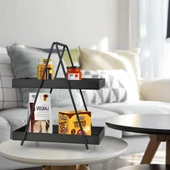 2 Katlı Siyah Metal Banyo ve Mutfak Rafı Model 1 - 4