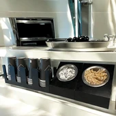 4 Bölmeli Karton Bardaklık ve 2' li Tek yuvalı Karistirici ve Şeker Endüstriyel Mutfak Kahve Aksesuar Düzenleyici Siyah Çok Bölmeli Kafe/Ofis Kahve Standı - 6