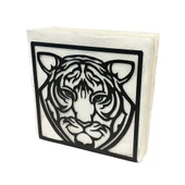 Kaplan Temalı Siyah Metal Peçetelik - 2