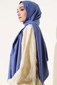 VS Desen Jakar Şal İndigo thumbnail 3