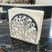 Hayat AğacıTemalı Gümüş Metal Peçetelik - 8