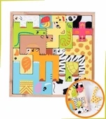 ANKEBUT RENKLİ 15 HAYVANLI GEOMETRİ AHŞAP PUZZLE - 1