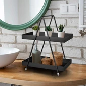 2 Katlı Siyah Metal Banyo ve Mutfak Rafı Model 1 - 5