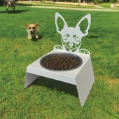 Sevimli Köpek Tasarımlı, Ergonomik Beyaz Kedi ve Köpek Mama ve Su Kabı Tekli Small Model – Paslanmaz Çelik, Dayanıklı Malzeme - 3