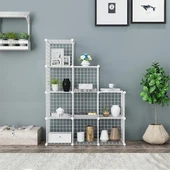 9'lu Tel Küp Çok Amaçlı Organizer Raf Beyaz 33cm - 1