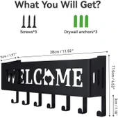 Welcome Temalı Siyah Raflı Anahtarlık - 8