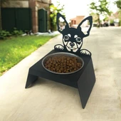 Sevimli Köpek Tasarımlı, Ergonomik Siyah Kedi ve Köpek Mama ve Su Kabı Tekli Small Model – Paslanmaz Çelik, Dayanıklı Malzeme - 8