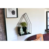 Şık Siyah Metal Duvara Monte Şamdan Dekoratif Mumluğu - 9