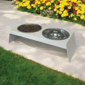 Evcil Hayvan Mama ve Su Kabı Standı, İkili Small Model Beyaz, Paslanmaz Çelik, Yükseltilmiş, Kedi ve Köpekler İçin - 3