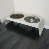 Evcil Hayvan Mama ve Su Kabı Standı, İkili Small Model Beyaz, Paslanmaz Çelik, Yükseltilmiş, Kedi ve Köpekler İçin - 6