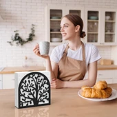 Hayat Ağacı Temalı Siyah Metal Peçetelik - 8