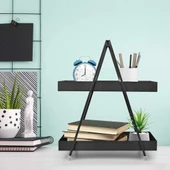 2 Katlı Siyah Metal Banyo ve Mutfak Rafı Model 1 - 3