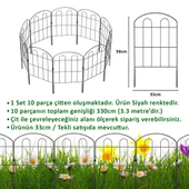 DEKORATİF BAHÇE ÇİTİ 33CM TEK PARÇA MODEL - 1 SİYAH HOBİ BAHÇESİ, ÇİÇEK, SEBZE, MİNİ BAHÇE - 2