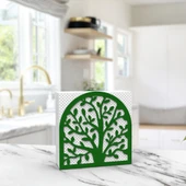 Hayat Ağacı Temalı Yeşil Metal Peçetelik - 5