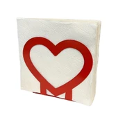 Kalp Temalı Kırmızı Metal Peçetelik - 7