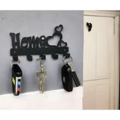 Metal Dekoratif Kalpli Anahtar Askısı - Siyah Renk Model 1 - 2