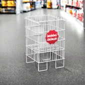 İNDİRİMLİ ÜRÜNLER 40X40 KATLANIR TEL HAVUZ SEPET BEYAZ - 1