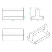 Ahşap Saplı Beyaz 30x17cm Metal Servis, Sunum, Dekoratif Tepsi - 6