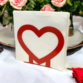 Kalp Temalı Kırmızı Metal Peçetelik - 2