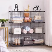 9 Bölmeli Tel Küp Çok Amaçlı Organizer Raf Siyah 33cm Mutfak, Oyuncak, Kiler, Depolama Rafı - 9