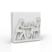 Sohbet Temalı Gümüş Metal Peçetelik - 3