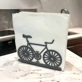 Bisiklet Temalı Siyah Metal Peçetelik - 1