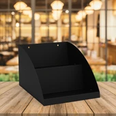 KASAÖNÜ , BAR ÖNÜ ,TEZGAH ÖNÜ APERATİF STANDI , TEZGAHÖNÜ ORGANİZER RAF 25 CM 2 KATLI MODEL SİYAH - 2
