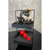 20x20 Siyah Tezgahüstü Mutfak ve Banyo Iki Katlı Organizer - 3