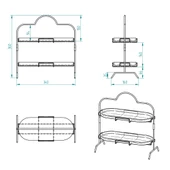 2 Katlı Siyah Melamin 13x32cm Metal Sunum Standı – İkram ve Servis İçin Model 1 Siyah - 3