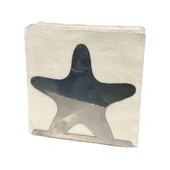 Deniz Yıldızı Temalı Gümüş Metal Peçetelik - 4