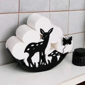 Geyik Temalı Metal WC Tuvalet Kağıtlığı - 3