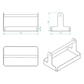 Ahşap Saplı 30x17cm Siyah Metal Servis, Sunum, Dekoratif Tepsi - 4
