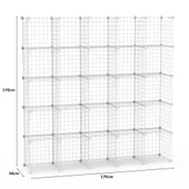 25'li Tel Küp Çok Amaçlı Organizer Raf Beyaz 33cm - 4