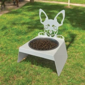 Sevimli Köpek Tasarımlı, Ergonomik Beyaz Kedi ve Köpek Mama ve Su Kabı Tekli Small Model – Paslanmaz Çelik, Dayanıklı Malzeme - 9