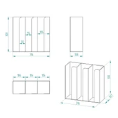 3 Bölmeli Karton Bardaklık ve 2' li Tek yuvalı Karistirici ve Şeker Endüstriyel Mutfak Kahve Aksesuar Düzenleyici Siyah Çok Bölmeli Kafe/Ofis Kahve Standı - 8