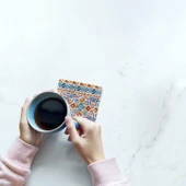 Doğal Taş Bardak Altlığı 6'lı Telli Model D (Boho Tema) - 4