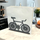 Bisiklet Temalı Siyah Metal Peçetelik - 5